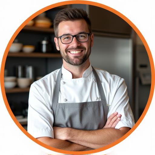 Chef profesional enseñando cocina interactiva