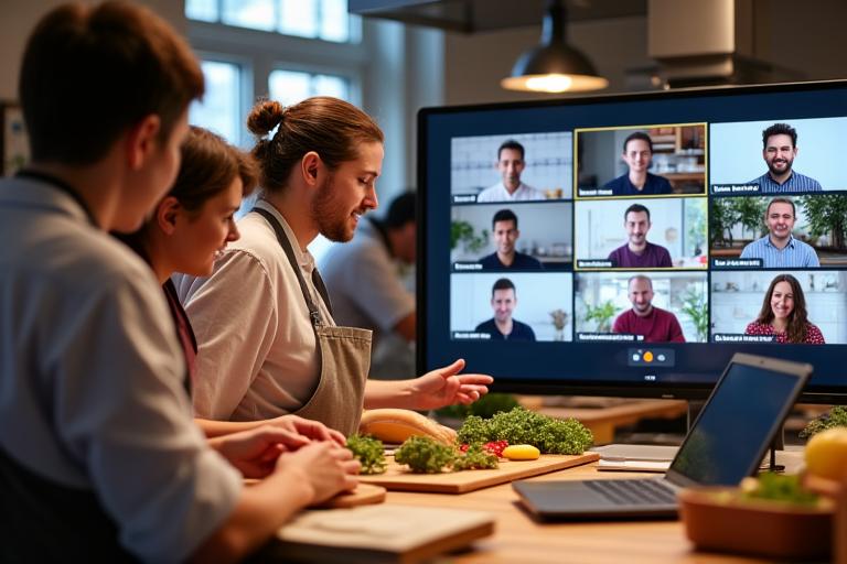 Clase de cocina online interactiva